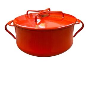 DANSK FRANCE IHQ KOBENSTYLE MCM RED ENAMEL 2 QT DUTCH OVEN STOCK POT